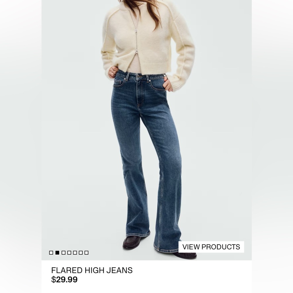H&M Flared High-Rise Jeans - Dark Blue
